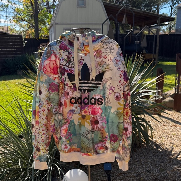 adidas Tops - Adidas Multicolor Floral Hoodie